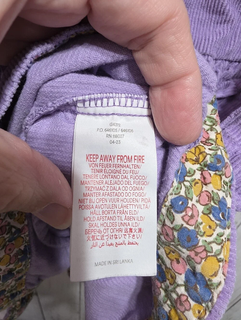 Mini Boden Girls Purple Cotton Corduroy Button Front Jumper Dress Size 5-6 Years